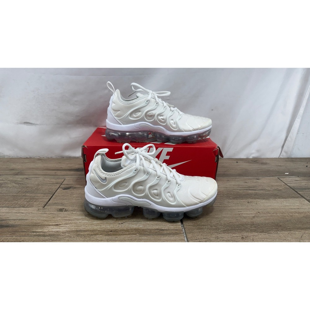 Nike Air VaporMax Plus Triple White Mens Running Shoes 924453-100 Size 7.5